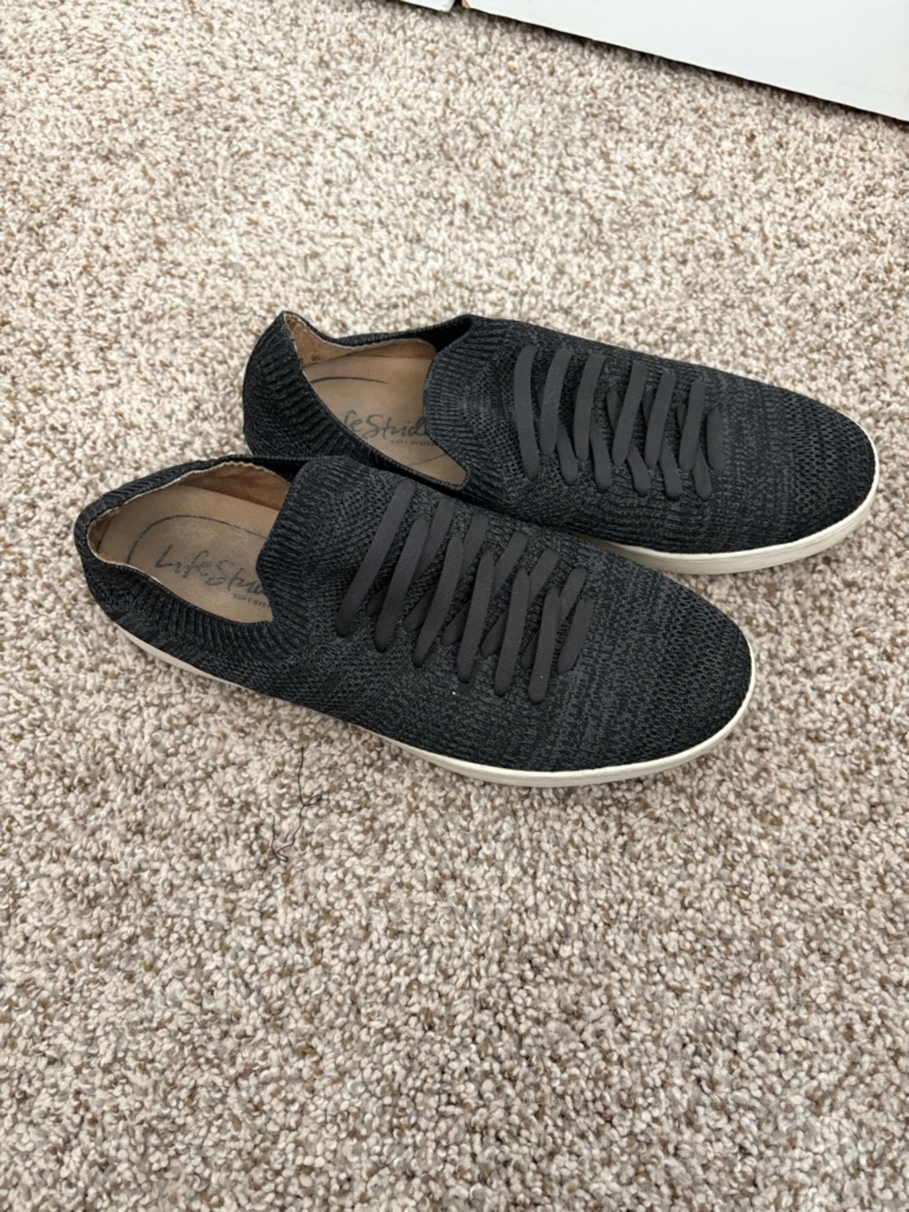 LifeStride Esme 2 Women's Slip-On Sneakers - Gray/Black Knit - 7.5
